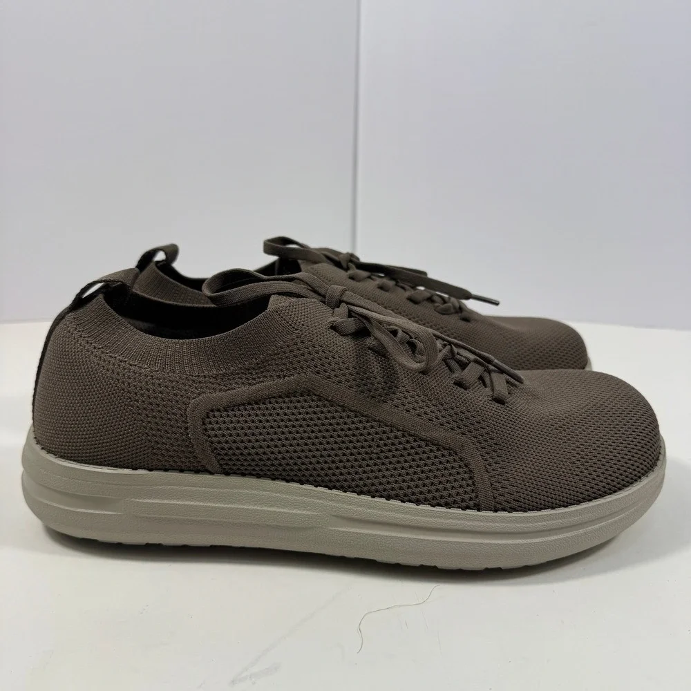 Itazero Men's Knit Sneakers Casual Comfort‎ Shoes Khaki Brown Size 10W